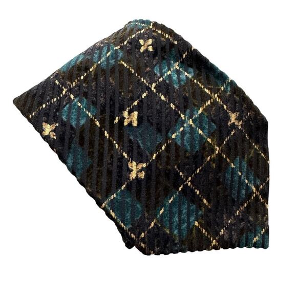 Ermenegildo Zegna vintage unique velvet burnout geometric floral luxury tie 4” w - Picture 1 of 5